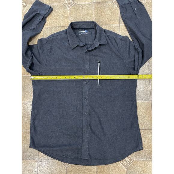 Men's Button Down Tony Hawk Shirt Size XL Long Sleeve Chest Pocket Dark Gray EUC - Picture 5 of 10